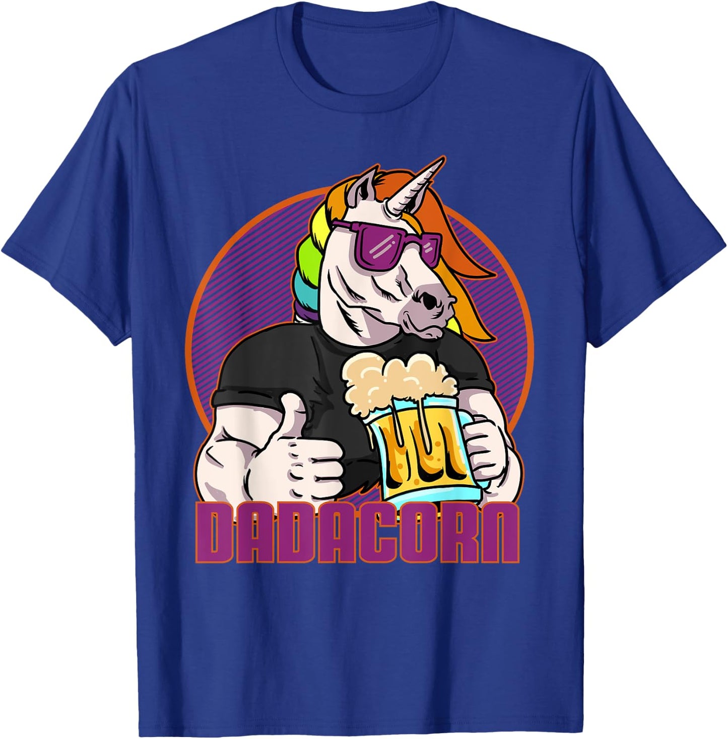 Daddycorn Father & Father's Day Gift Unicorn Dad T-Shirt - T-Shirt | Royal
