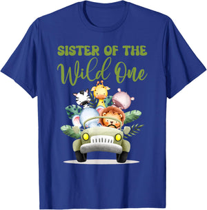 Sister Of The Wild One 1st Birthday Safari Family Matching T-Shirt - T-Shirt | Royal
