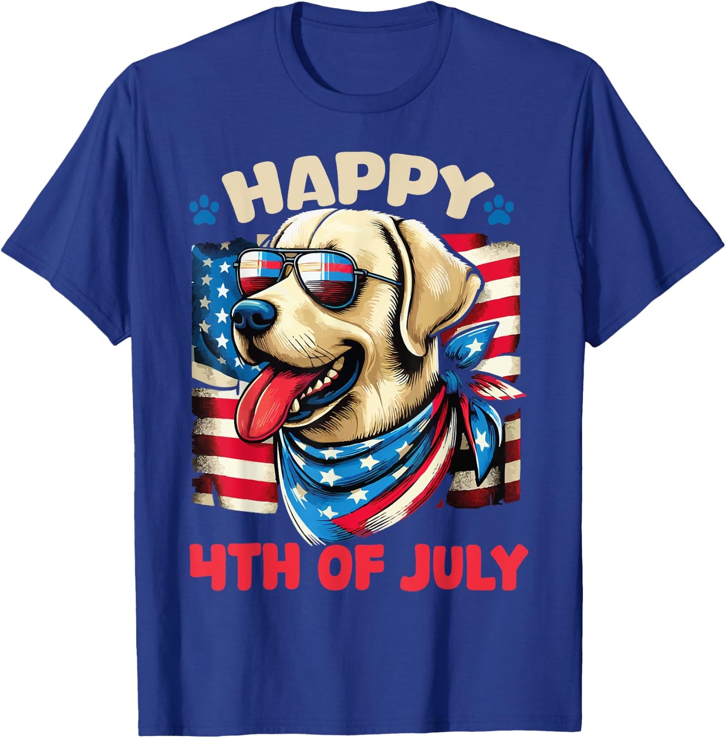 4th of July Patriotic American Labrador Retriever USA Flag Kids Men T-Shirt - T-Shirt | Royal