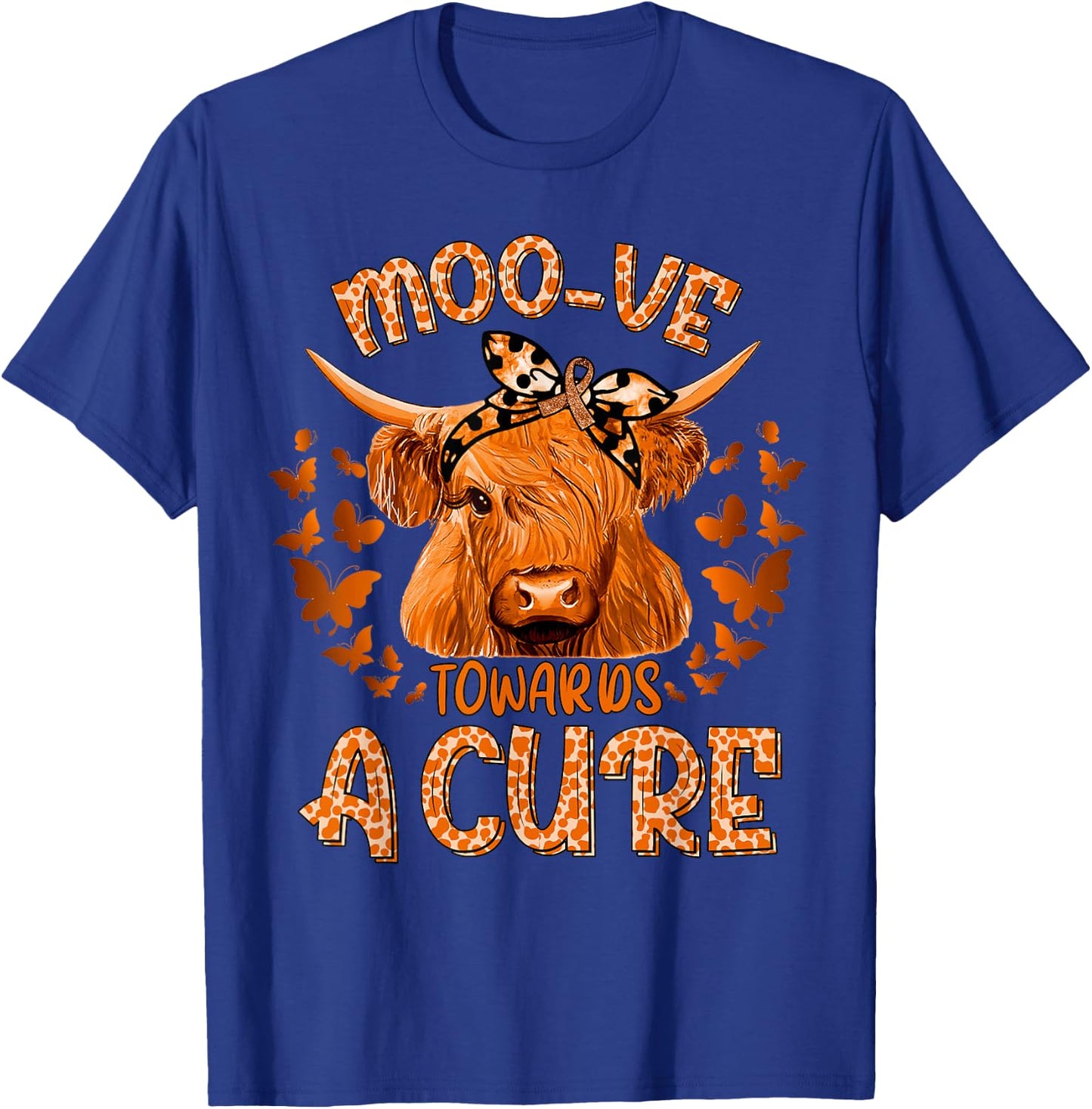 Funny Cow Moo Kidney Cancer Towards a Cure T-Shirt - T-Shirt | Royal