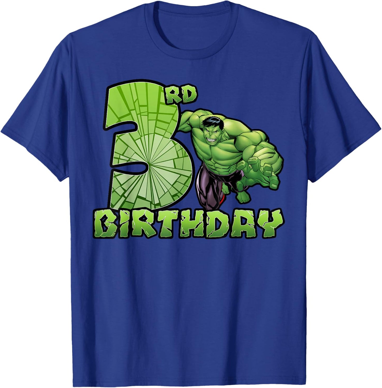 Marvel Avengers Hulk Smash 3rd Birthday T-Shirt - T-Shirt | Royal