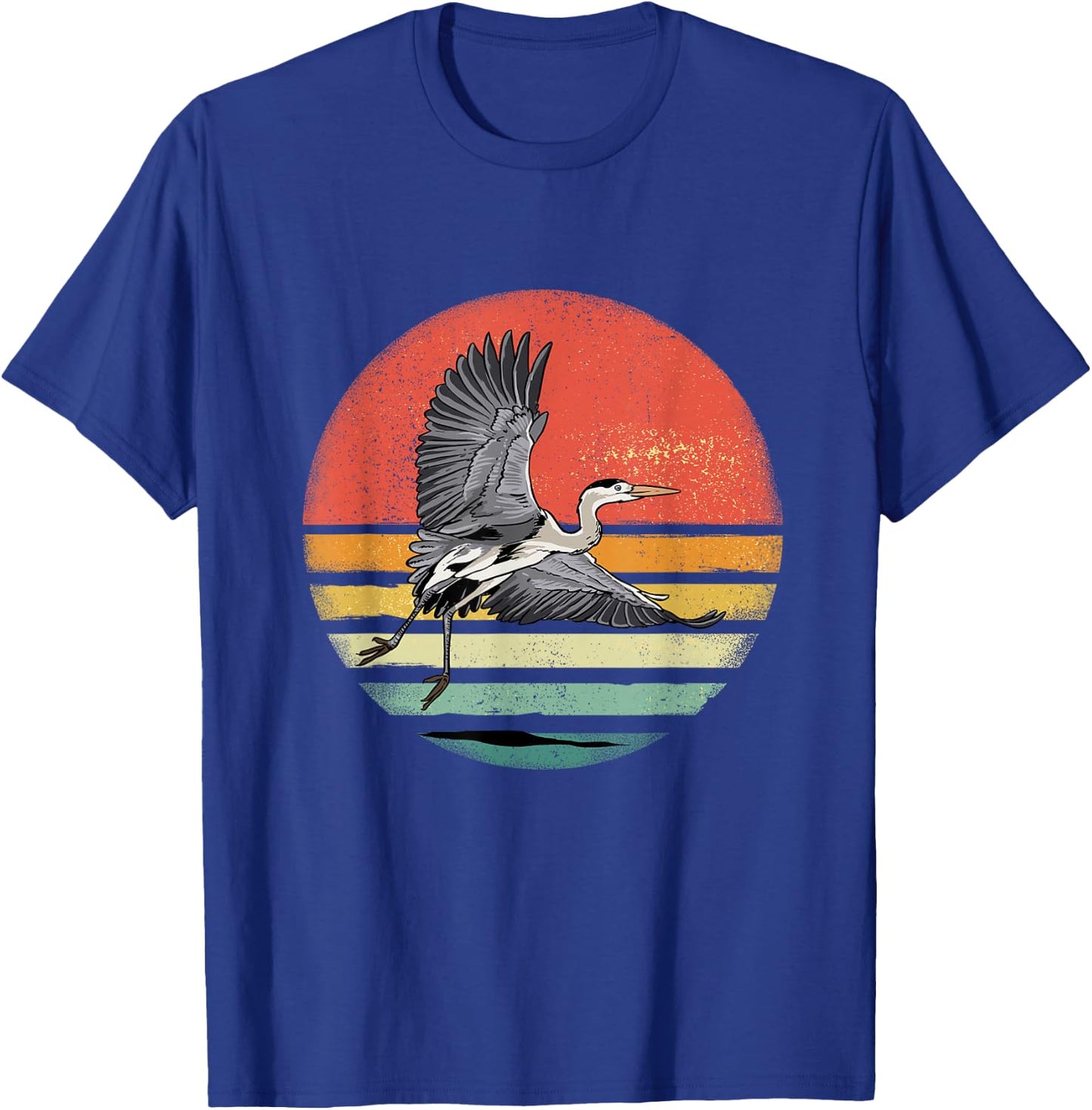Retro Vintage Heron Lover Nature Heron Bird Watcher T-Shirt - T-Shirt | Royal