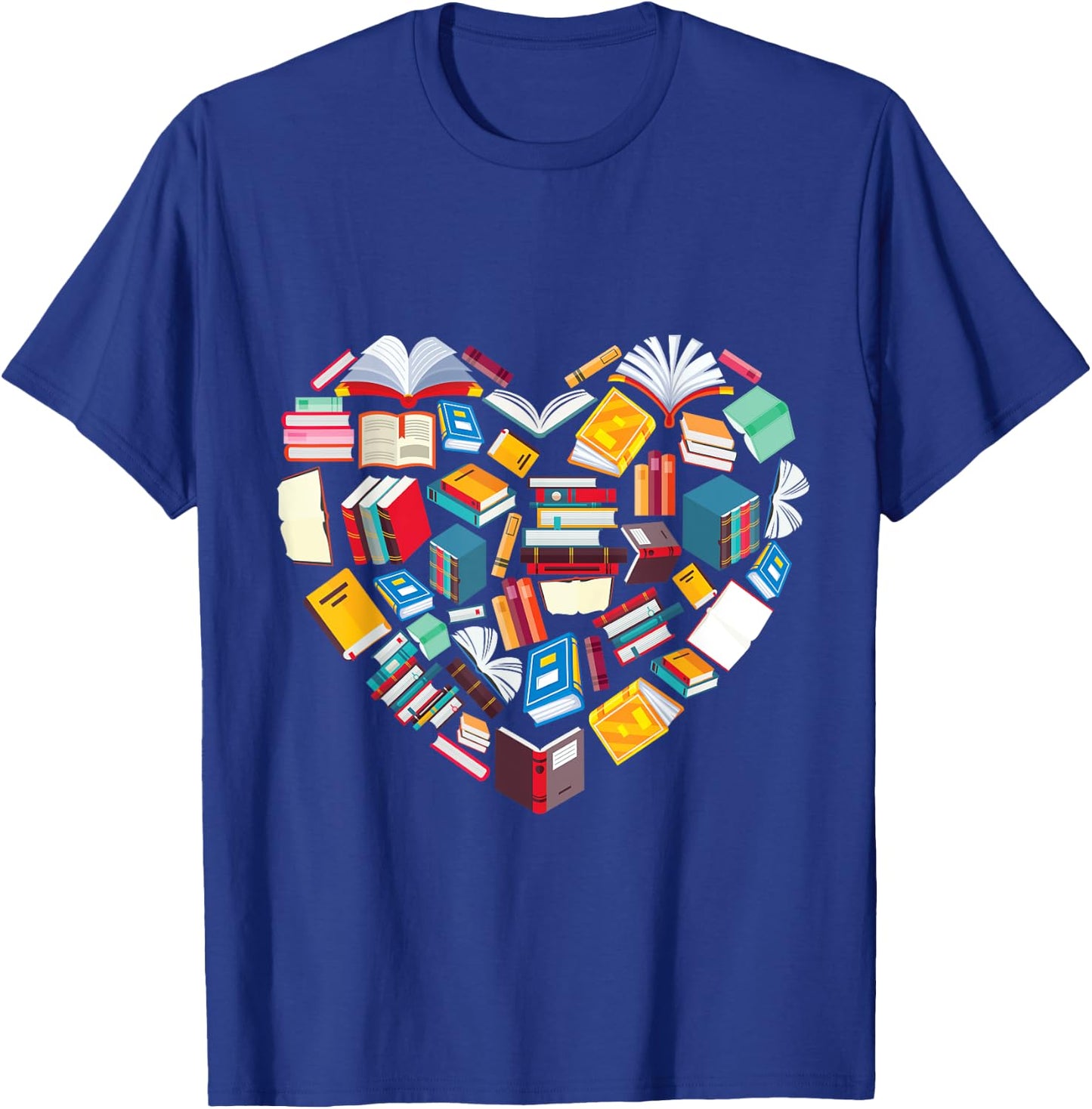 Book Lover Heart Shape Reading Club Librarian Library Gifts T-Shirt - T-Shirt | Royal
