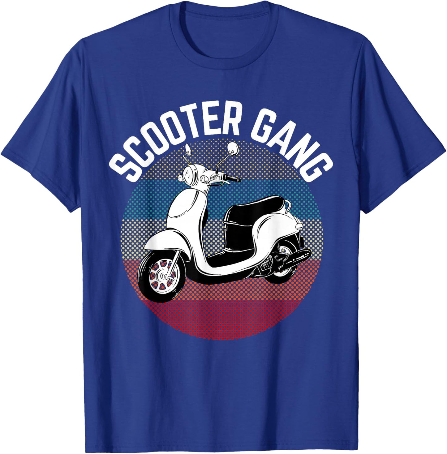 Scooter Gang Retro Vintage Moped Motorcycle Gear 2 Wheeler T-Shirt - T-Shirt | Royal
