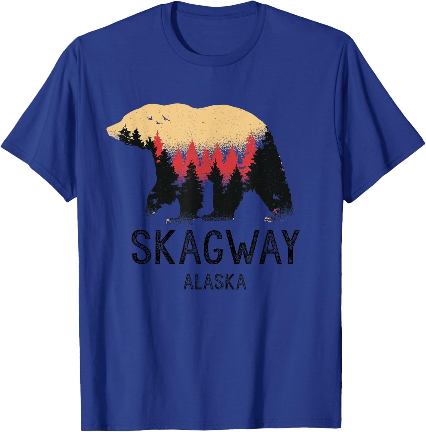 Skagway Alaska Vintage Grizzly Bear Nature Souvenir Gift T-Shirt - T-Shirt | Royal