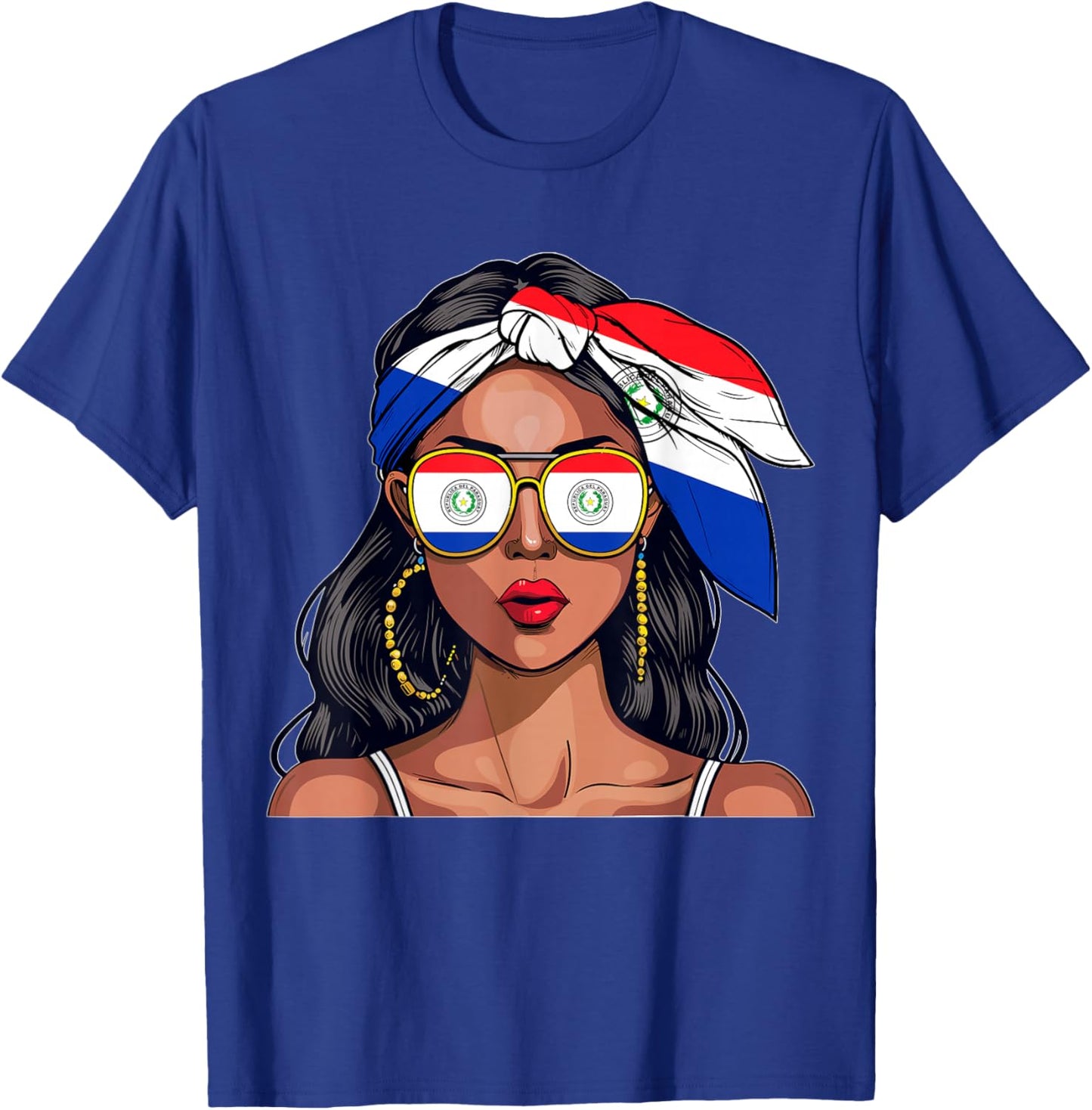 Paraguayan Souvenirs Products Woman Flag Uniform Paraguay T-Shirt - T-Shirt | Royal