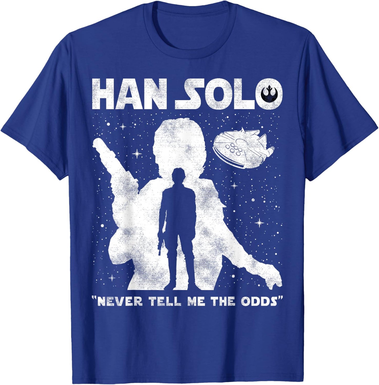 Star Wars Han Solo Never Tell Me The Odds Silhouette T-Shirt - T-Shirt | Royal
