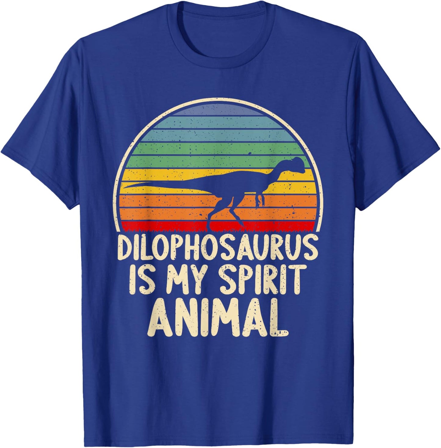 Dilophosaurus My Spirit Animal Dinosaur Lover Vintage Retro T-Shirt - T-Shirt | Royal