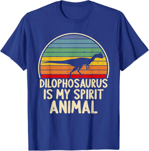 Dilophosaurus My Spirit Animal Dinosaur Lover Vintage Retro T-Shirt - T-Shirt | Royal