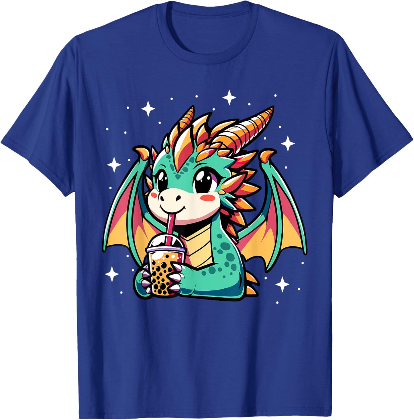 Dragon Drinking Boba Tea Bubble Tea Kawaii Anime Lover Kids T-Shirt - T-Shirt | Royal