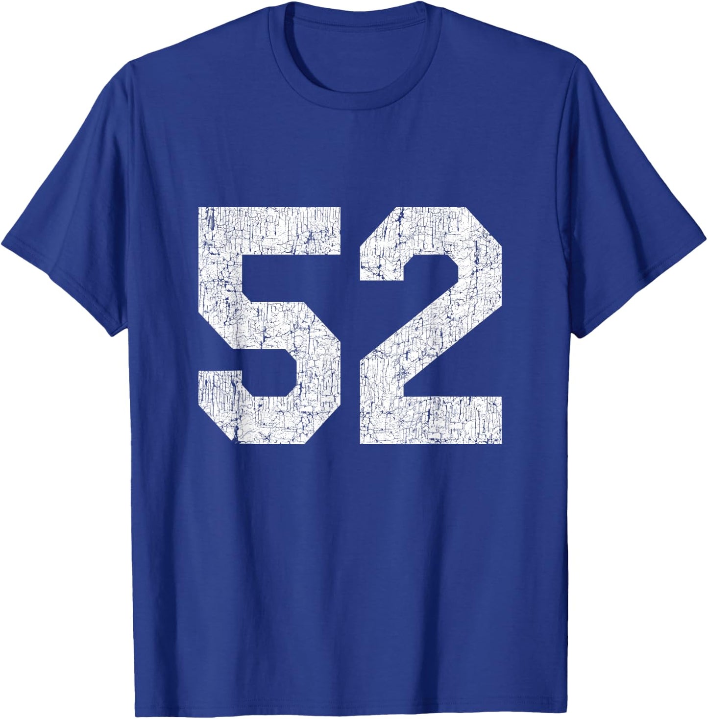 #52 Jersey Uniform Varsity Sports Number, 52nd Birthday T-Shirt - T-Shirt | Royal