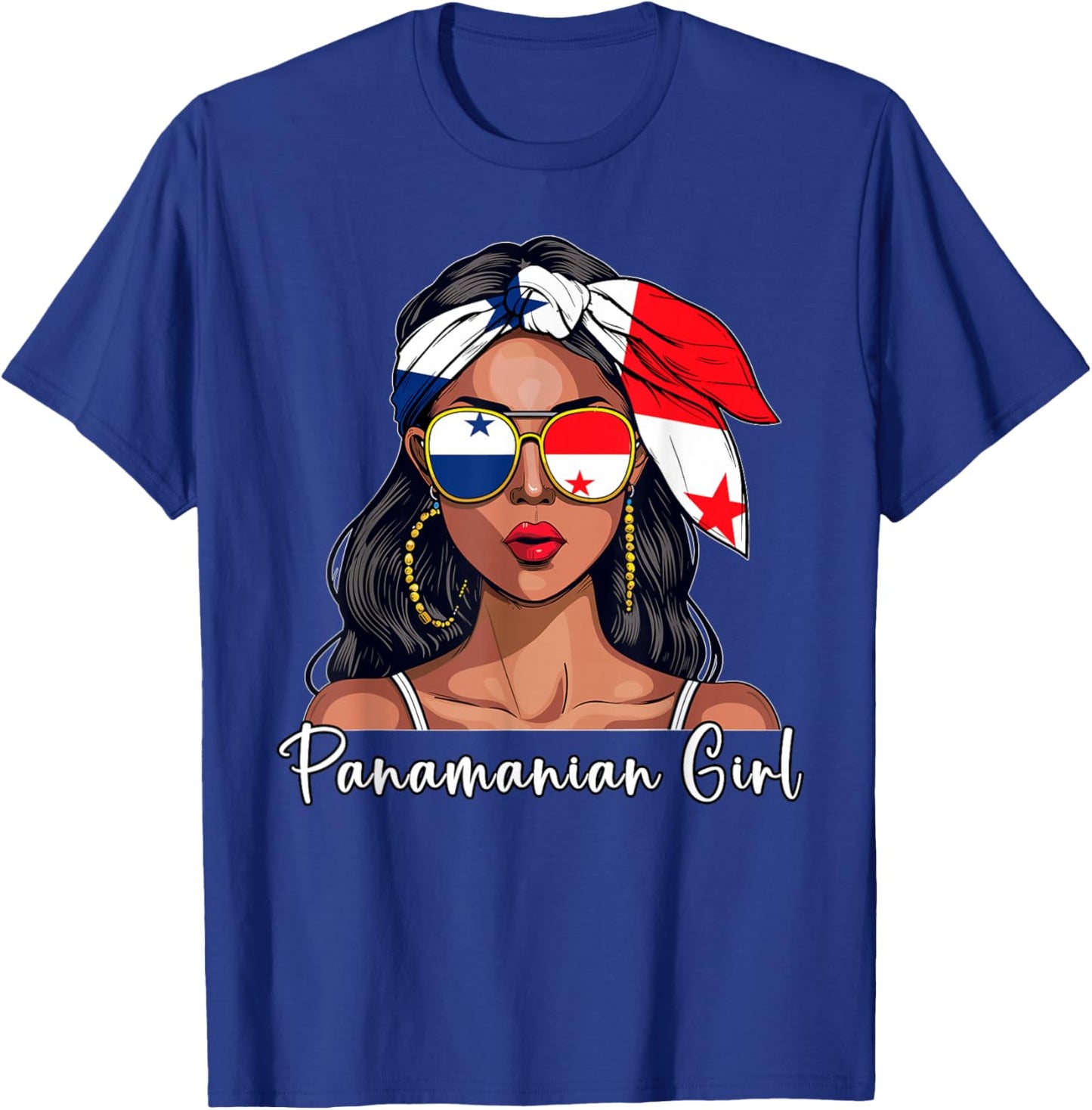 Panamanian Souvenirs Products Woman Flag Girl Panama T-Shirt - T-Shirt | Royal