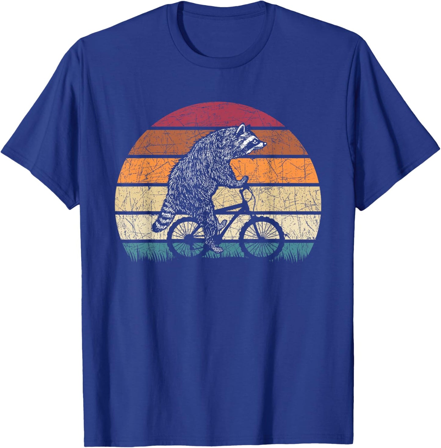Bicycle Trash Panda Retro Cyclist Gift Racoon T-Shirt - T-Shirt | Royal