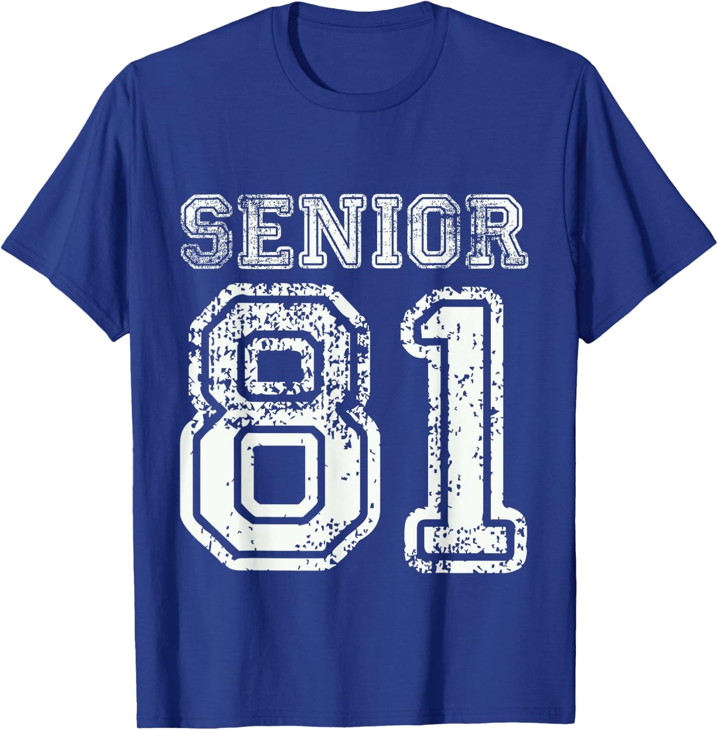 Senior 81 Class of 1981 Retro College High School Graduation T-Shirt - T-Shirt | Royal
