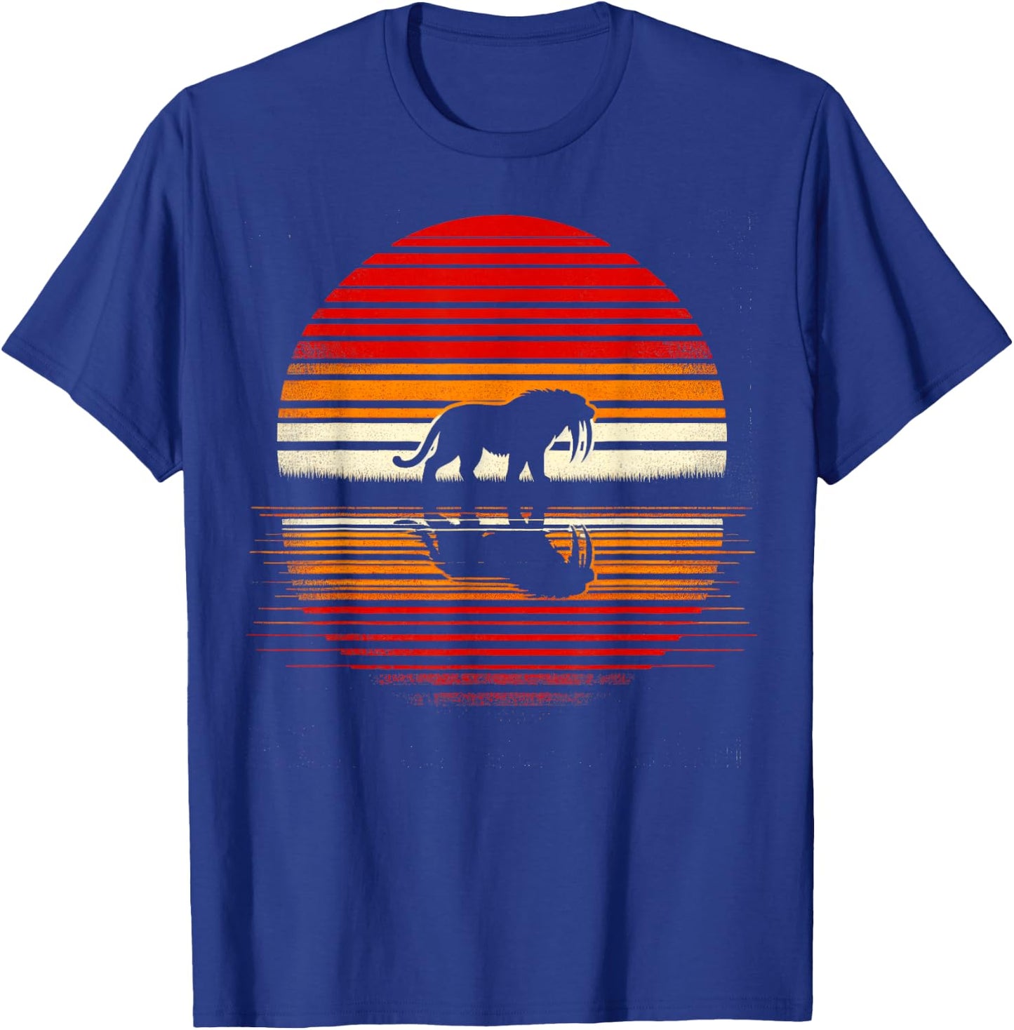 Saber-toothed Tiger Sunset Retro Style Safari Vintage 70s T-Shirt - T-Shirt | Royal