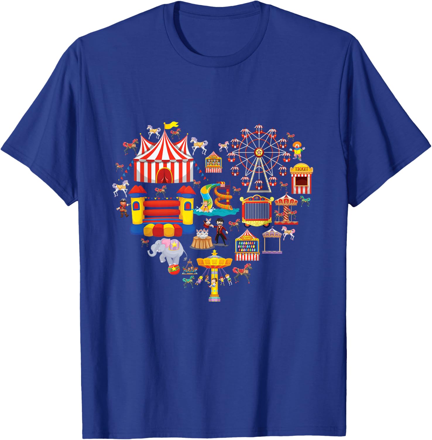 Circus Love Heart Ringmaster Party Circus Men Women Kids boy Small T-Shirt - T-Shirt | Royal