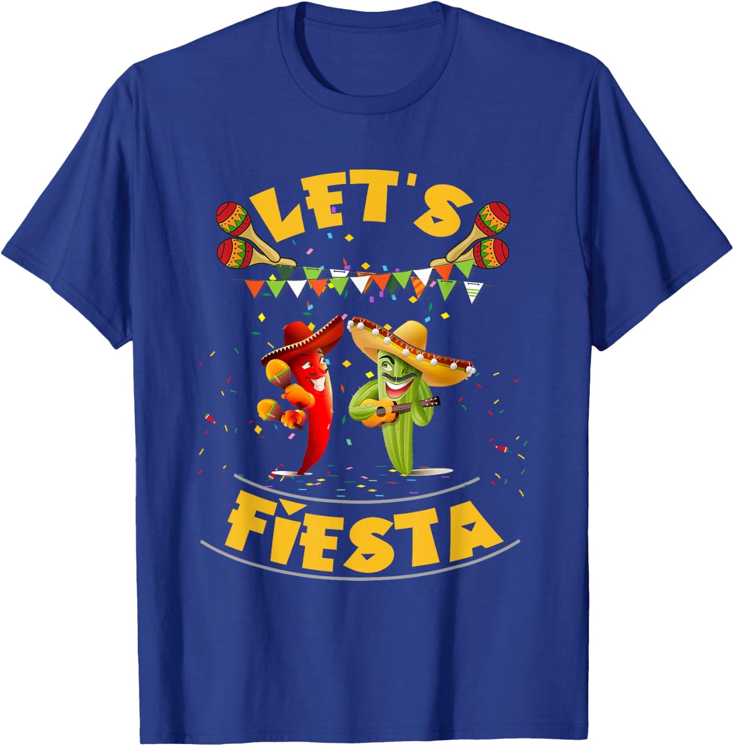 Funny Let's Fiesta Cinco De Mayo Men Women Kids Party Day T-Shirt - T-Shirt | Royal
