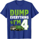 Kids Recycling Trash 4 Year Old Garbage Truck 4th Birthday Boy T-Shirt - T-Shirt | Royal