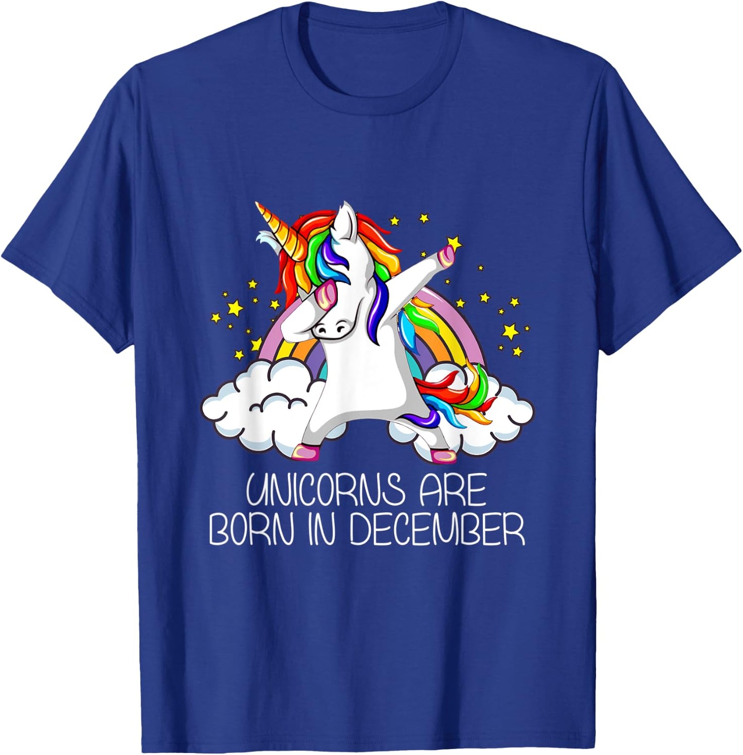 Dabbing Unicorn Girl Party Gift Unicorns Born in December T-Shirt - T-Shirt | Royal