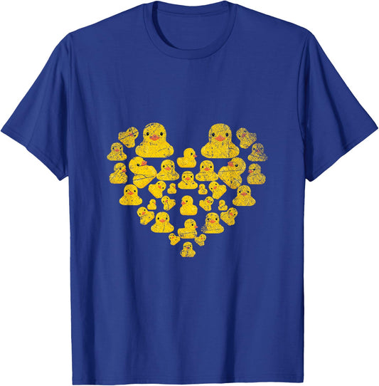 Cute Animal Lover Gift Heart Yellow Duck T-Shirt - T-Shirt | Royal