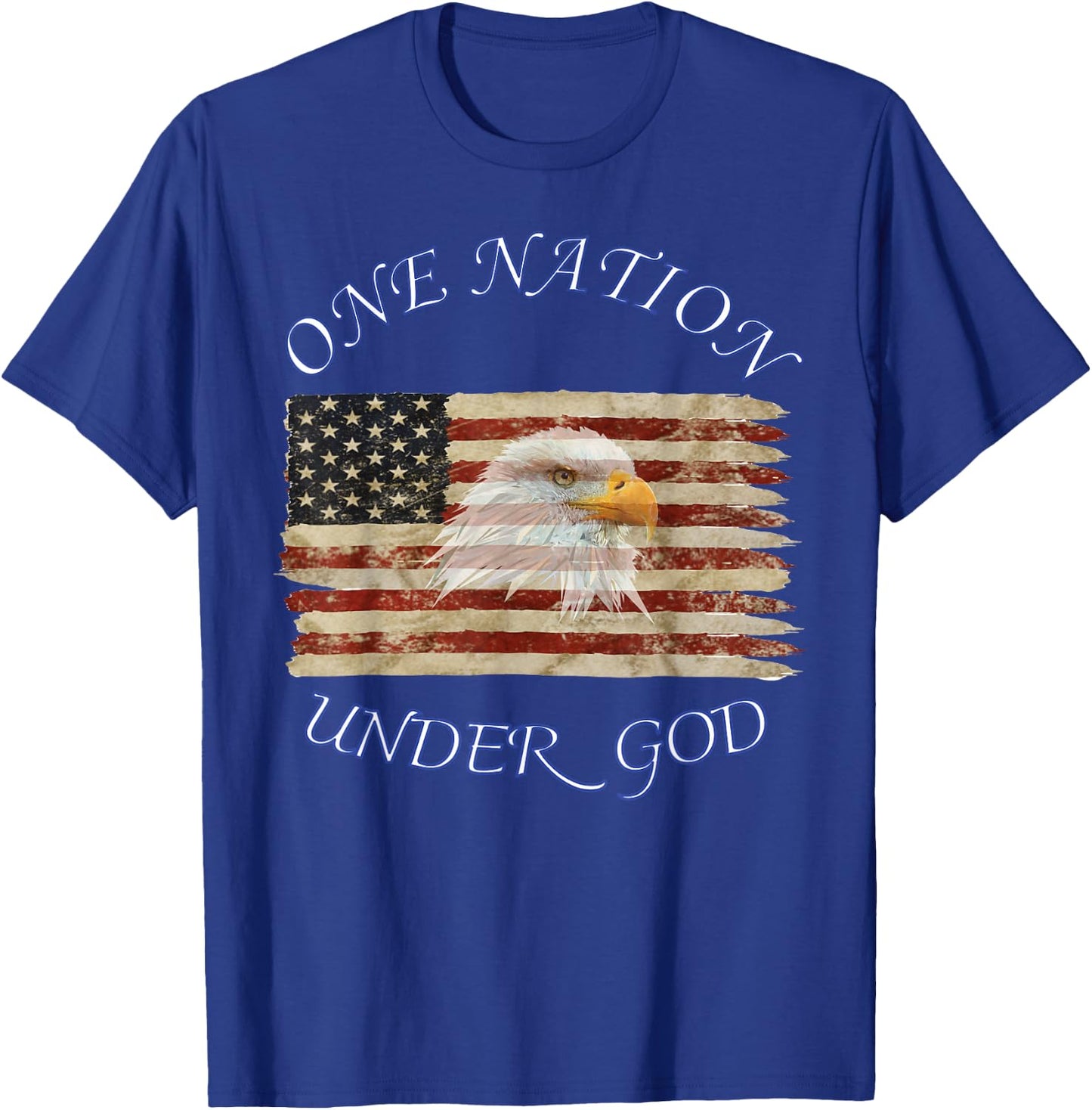 One Nation Under God Flag Christian T-Shirt - T-Shirt | Royal