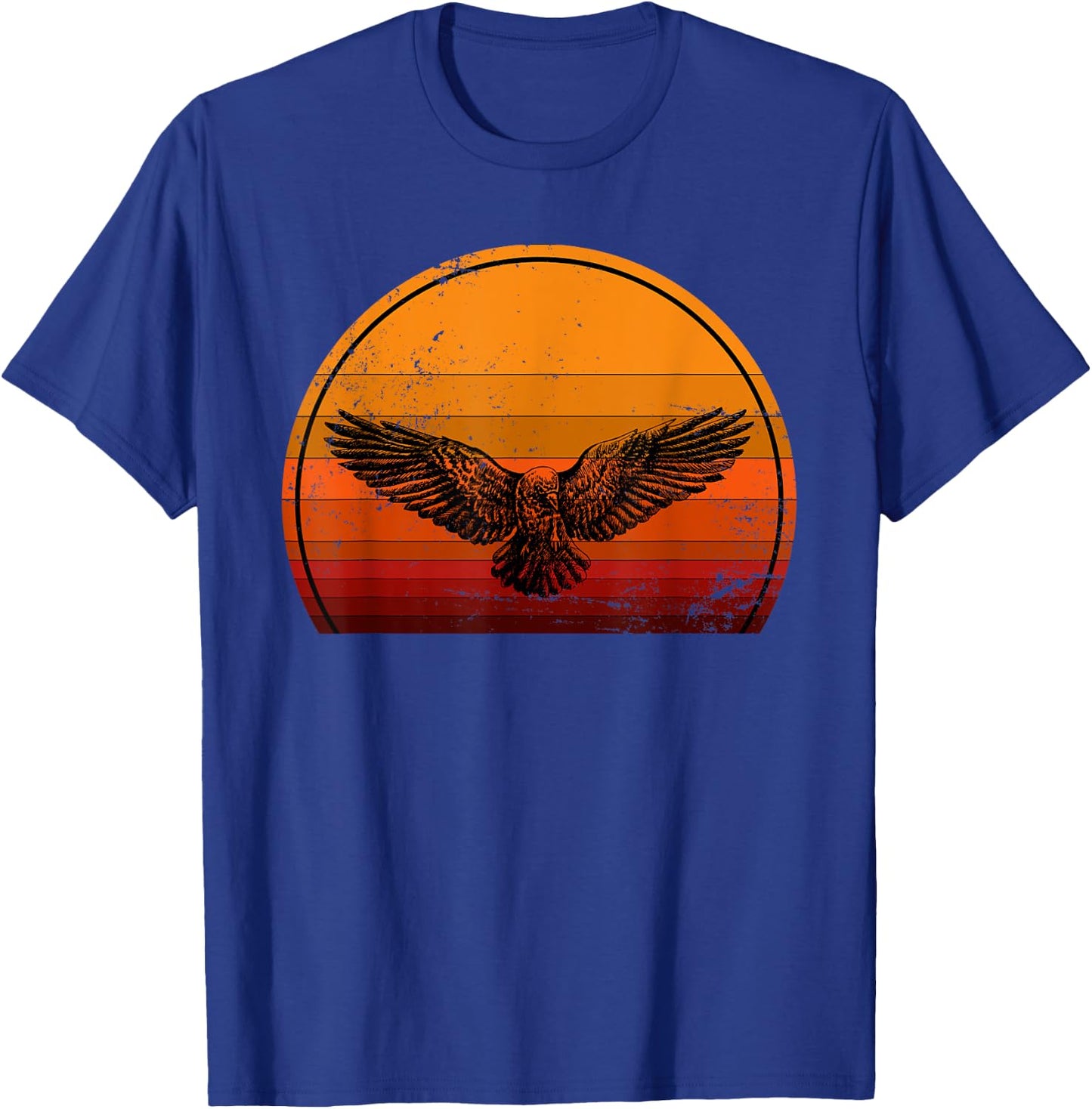 Scary Bird Raven Retro Gift Spooky Crow T-Shirt - T-Shirt | Royal