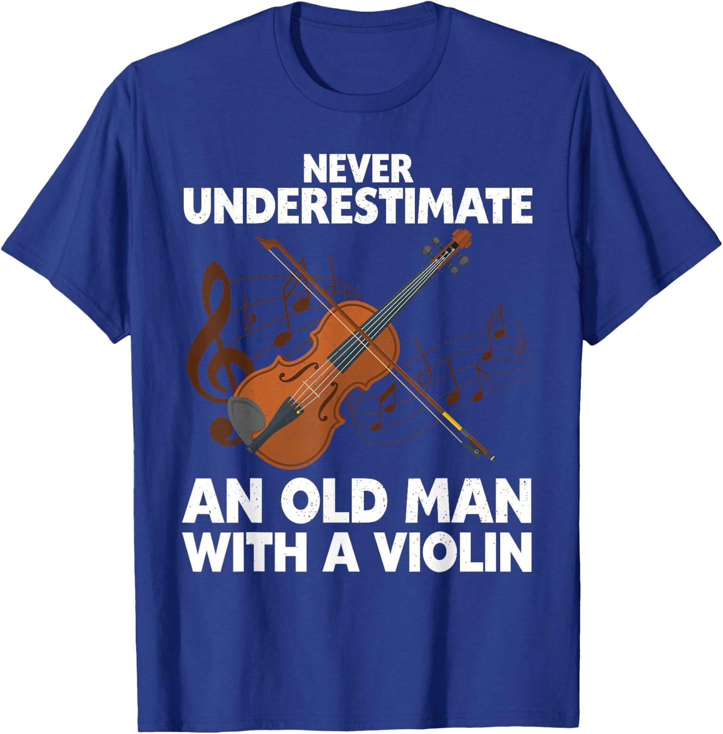 Funny Violin Art Grandpa Violin Lover Violin Player T-Shirt - T-Shirt | Royal