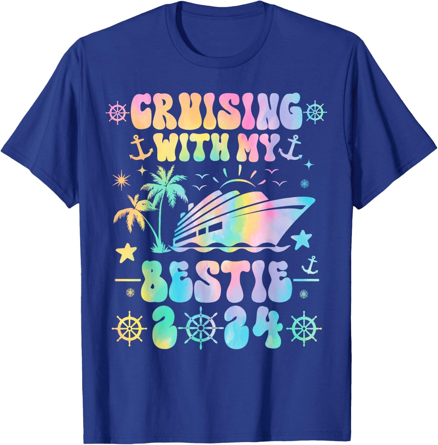 Cruising With My Bestie 2024 Cruise Trip Matching Friends T-Shirt - T-Shirt | Royal