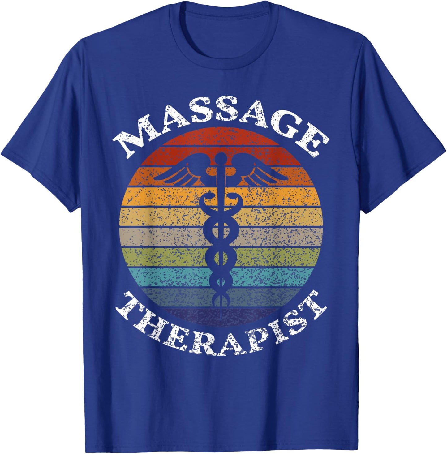 Massage Therapist Massage Therapy Vintage Sunset Women Men T-Shirt - T-Shirt | Royal