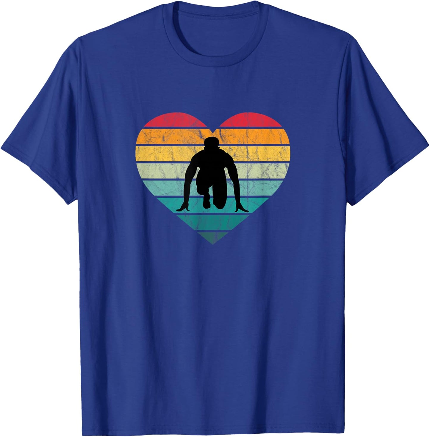 Sprinter in Start Block Sport Race I Love Athletics T-Shirt - T-Shirt | Royal