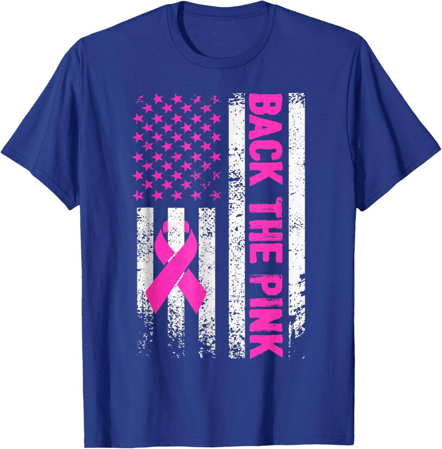 Back The Pink Breast Cancer Awareness Flag Toddler Women Men T-Shirt - T-Shirt | Royal