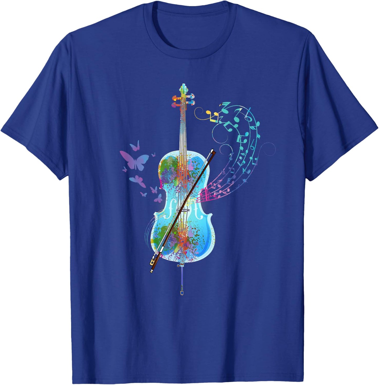 Classical Musical Instrument Colorful Cello T-Shirt - T-Shirt | Royal
