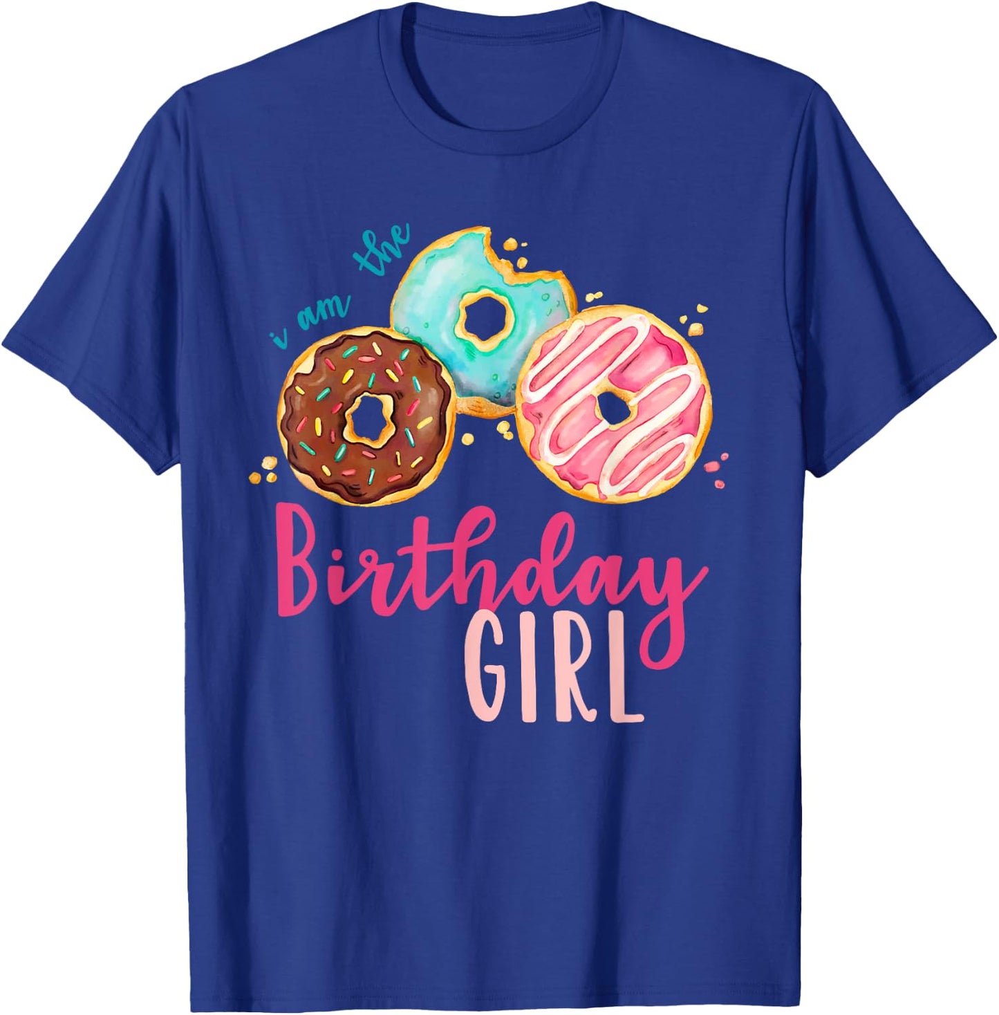 The Birthday Girl Donut Birthday Party Theme Family T-Shirt - T-Shirt | Royal