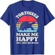 Tortoises Make Me Happy Funny Tortoise Turtle Reptile Retro T-Shirt - T-Shirt | Royal