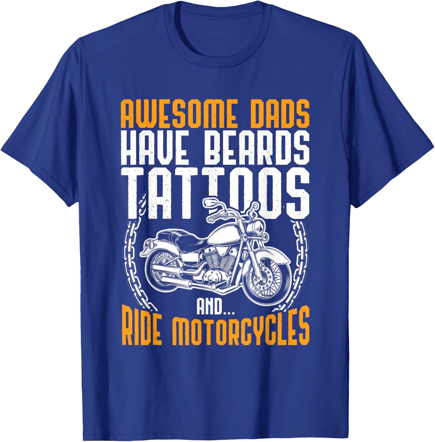Tattooed Dad Motorcycle Funny Tattoo T-Shirt - T-Shirt | Royal