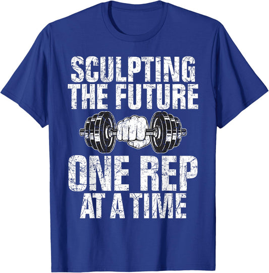 Sculpting the Future one Rep at a Time Personal Trainer T-Shirt - T-Shirt | Royal