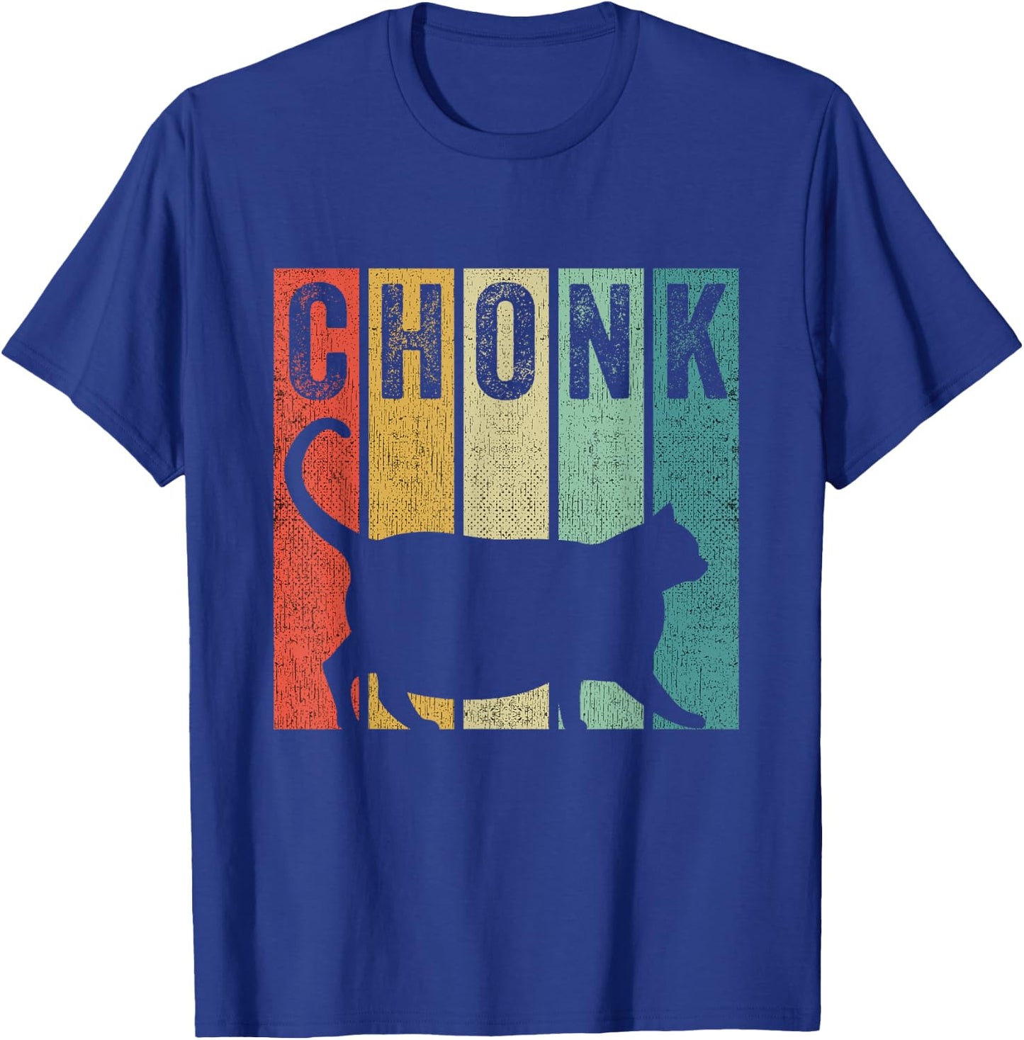 Chonk Retro Style 80s Funny Fat Cat Meme Chonk Men Women Girls Kids T-Shirt - T-Shirt | Royal