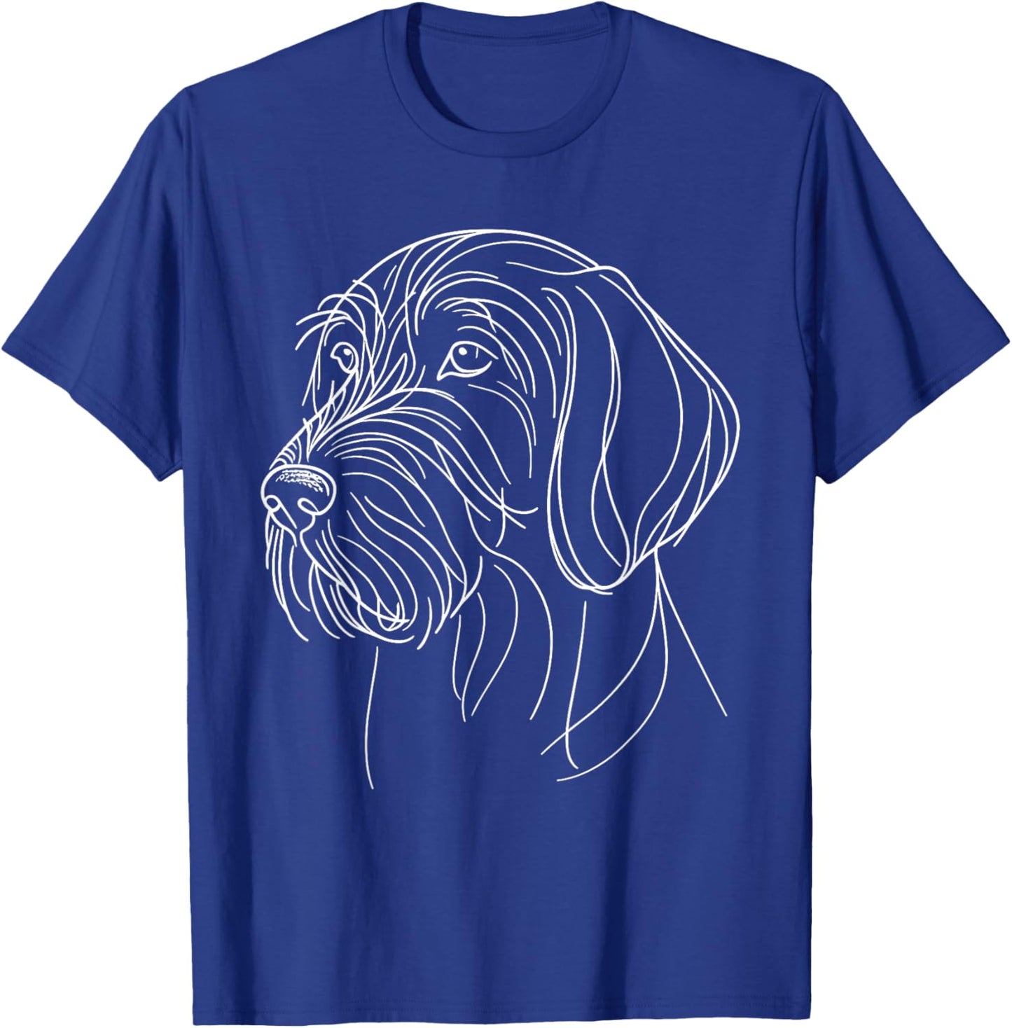 Laroli Aesthetic Art Line Art German Wirehaired Pointer , Small, Black T-Shirt - T-Shirt | Royal