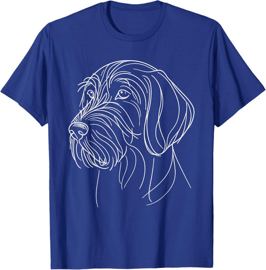 Laroli Aesthetic Art Line Art German Wirehaired Pointer , Small, Black T-Shirt - T-Shirt | Royal