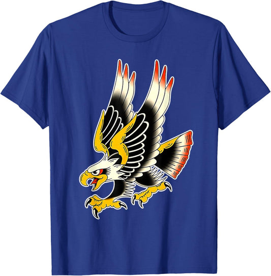 Bald Eagle Traditional Tattoo Flash T-Shirt - T-Shirt | Royal