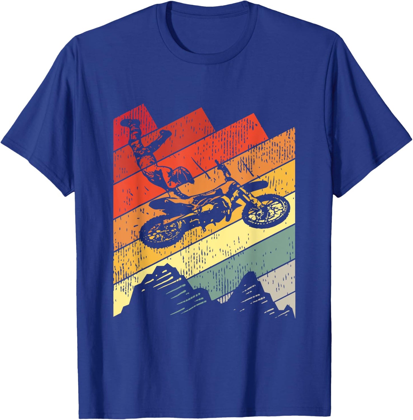 Motocross Biker Vintage Gift Racing Retro Dirt Bike T-Shirt - T-Shirt | Royal