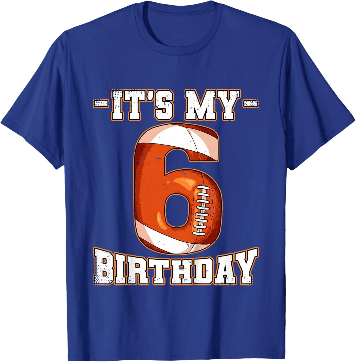 6th Birthday Football T-Shirt - T-Shirt | Royal