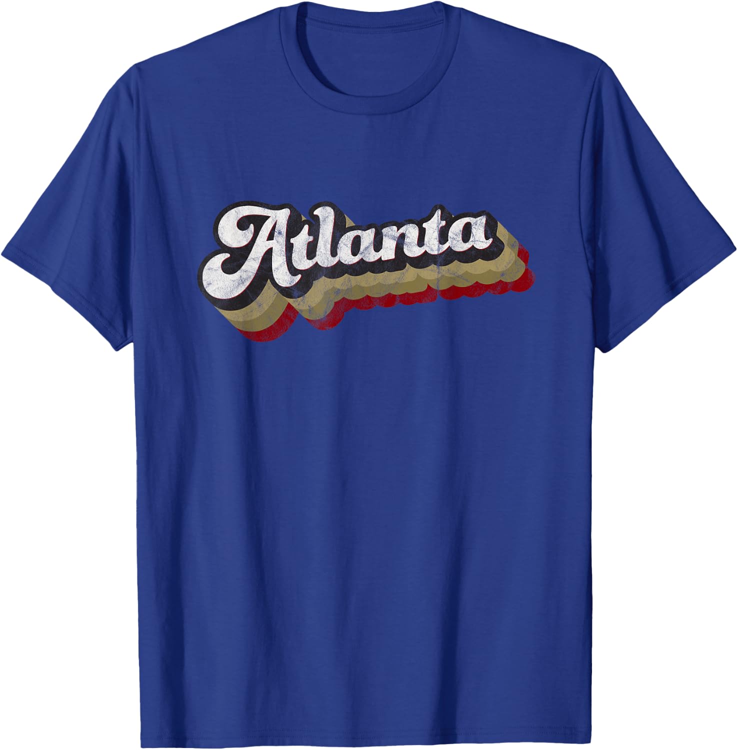Atlanta Soccer Distressed Retro Baseball Script 404 United T-Shirt - T-Shirt | Royal