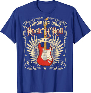 I Know It's Only Rock'n'Roll But I Like It, Rock Music Back T-Shirt - T-Shirt | Royal