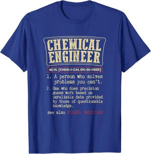 Chemical Engineer Design Apparel Women's Black Cotton Polyester Modern Letter Print T-Shirt - T-Shirt | Royal