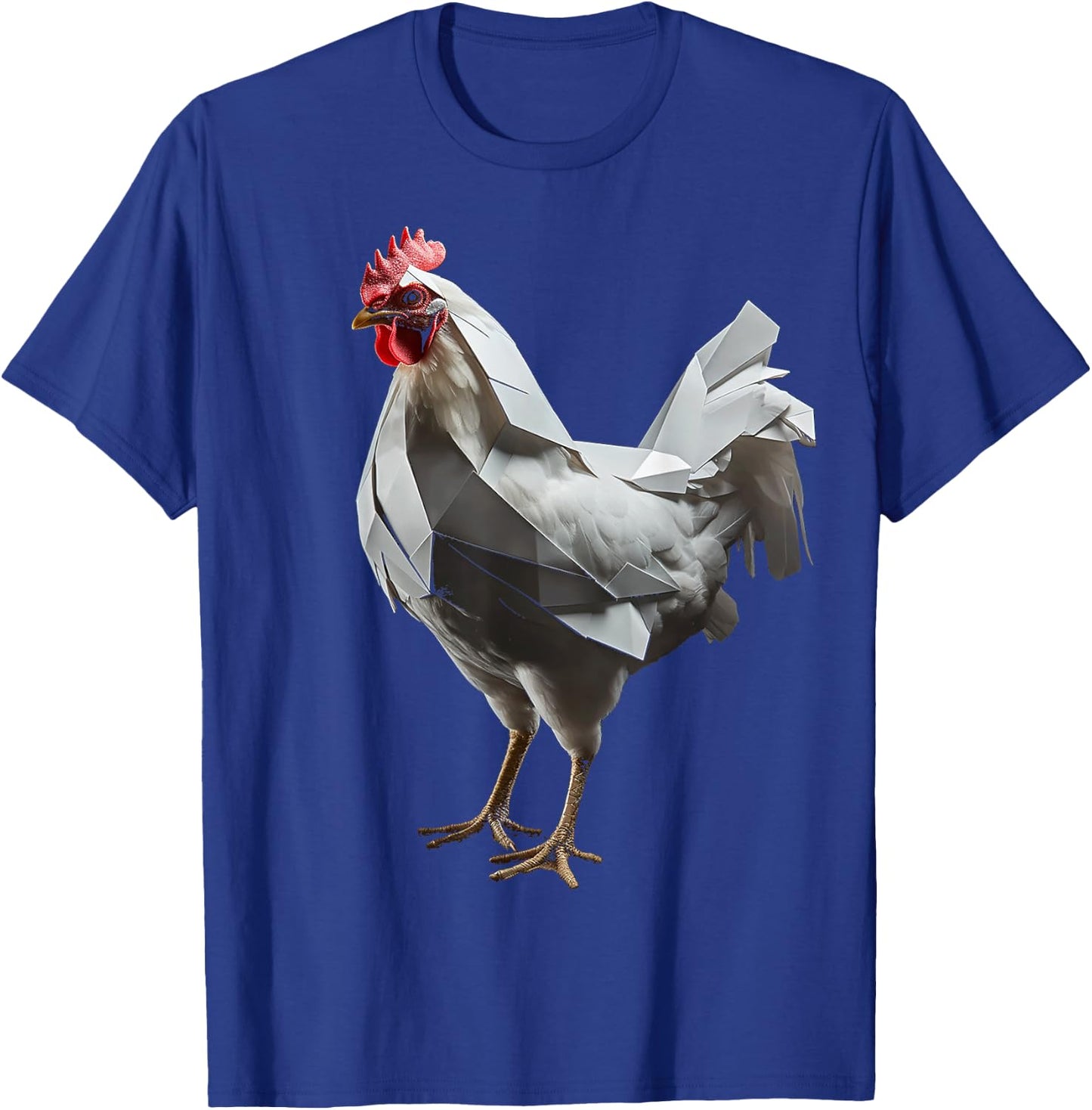 Chicken Art Polygon Animal Graphic Chicken T-Shirt - T-Shirt | Royal