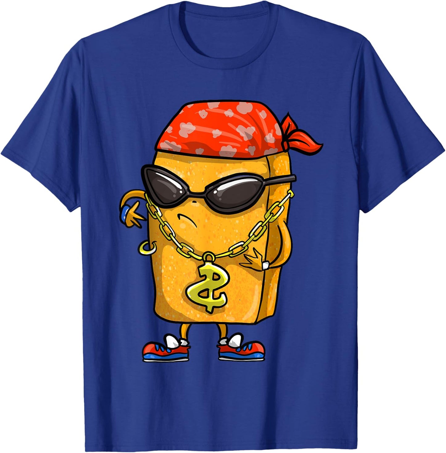Funny Chicken Nugget Gift Kids Cool Gangster Nug Life T-Shirt - T-Shirt | Royal