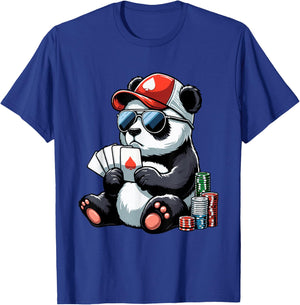 Poker Panda Playing Cards Gambling Panda T-Shirt - T-Shirt | Royal