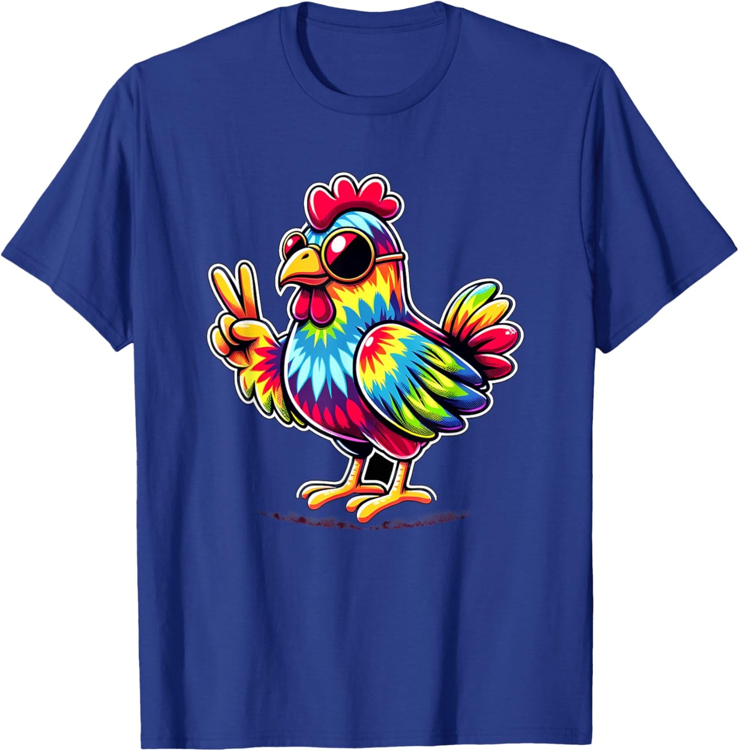 Peace Sign Tie Dye Chicken T-Shirt - T-Shirt | Royal