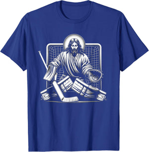 Jesus Saves Hockey Goalie Christian T-Shirt - T-Shirt | Royal